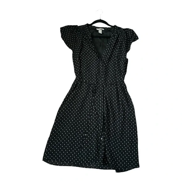 H&M Black Button Front Dress – Size 10 – Fully Lined - Picture 8 of 11